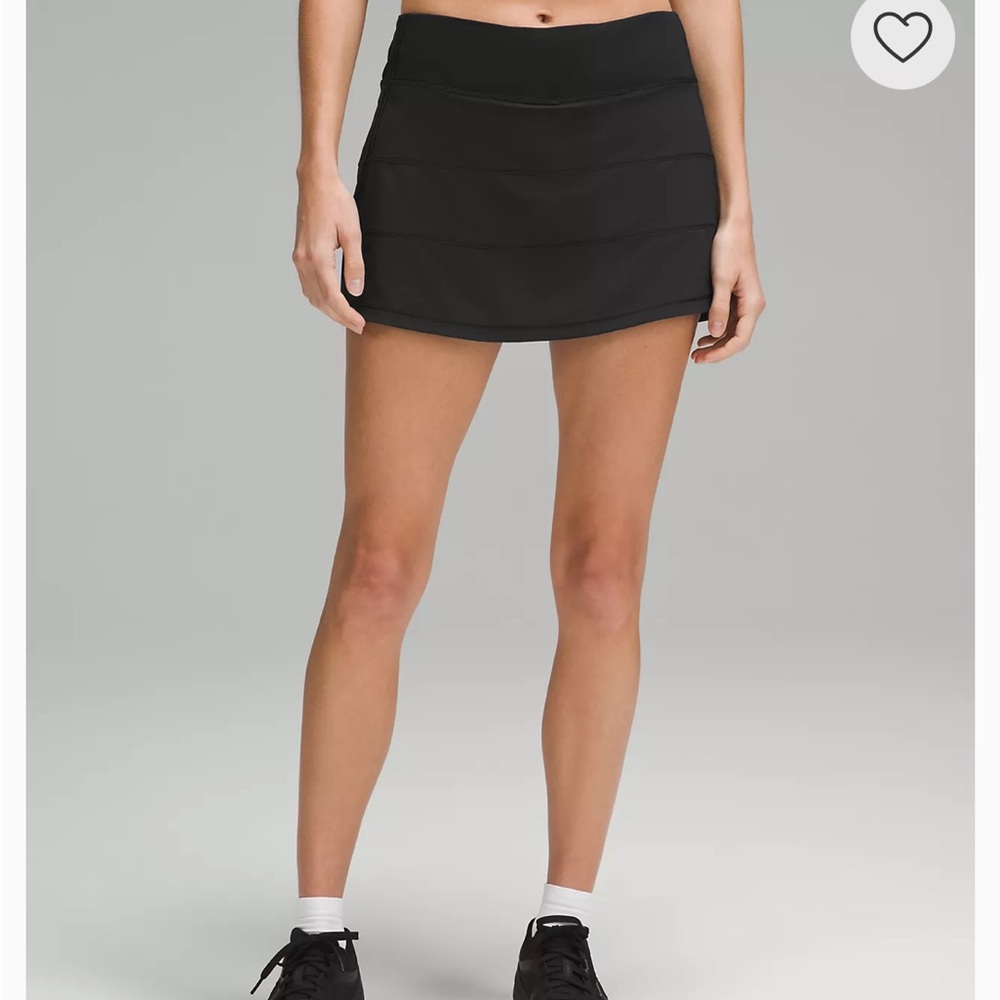 Lululemon Pace Rival black pleated tennis skirt, size 14
